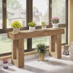 Tribesigns 63-Inch Long Console Table, Wooden Rectangular Sofa Table Behind The ... - Image 10