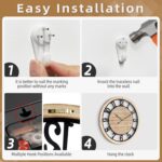 LEIKE 20 Inch Large Wall Clock - Rustic Wooden Silent Non-Ticking Wall Clock wit... - Image 5