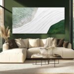 Hue7Art Contemporary Abstract Nature-Inspired Canvas Wall Art with White Flowing... - Image 8
