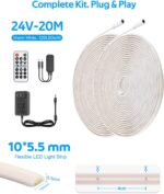Aclorol 65.6FT COB LED Strip Lights 24V Dimmable Cold White LED Light Strips wit... - Image 5