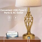Ruiever Touch Table Lamps Set of 2, nightstand lamp with USB Ports Bedside 3 Way... - Image 5