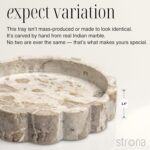Beige Scalloped Marble Tray - 8 Inch Round Stone Vanity Tray for Perfume & Jewel... - Image 4