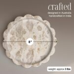 Beige Scalloped Marble Tray - 8 Inch Round Stone Vanity Tray for Perfume & Jewel... - Image 5