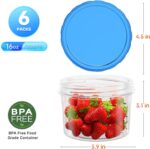 Freezer Storage Containers, [6 Pack-16 Oz] Airtight Plastic Food Storage Contain... - Image 3