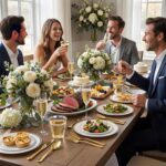 N9R 600PCS Disposable Plastic Plates, Gold Plastic Dinnerware Set Includes 100 D... - Image 5