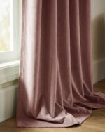 StangH Dusty Rose Pink Velvet Curtains 96 inches Long, Room Darkening Window Cur... - Image 3
