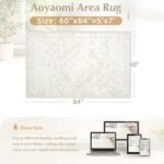 Aoyaomi Vintage Living Room Area Rug - 5x7 Large Machine Washable Boho Area Rug ... - Image 3