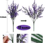 Artificial Plants Outdoor Artificial Lavender Flowers 12 Bundles Outdoor UV Resi... - Image 3