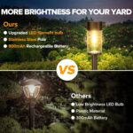 UME 10 Pack Solar Pathway Lights Outdoor, Bright Solar Garden Lights with Metal ... - Image 4