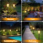 UME 10 Pack Solar Pathway Lights Outdoor, Bright Solar Garden Lights with Metal ... - Image 8