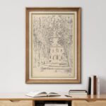SIGNFORD Premium Framed Wall Art Sketch Church French Country Landscape Nature W... - Image 3