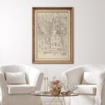 SIGNFORD Premium Framed Wall Art Sketch Church French Country Landscape Nature W... - Image 4