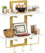 Creso hom Floating Shelves, 15" Wall Shelf Set of 2, Hanging Bathroom Shelves 2-... - Image 6