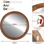 CULER Round Wall Mirrors 30 Inch,Wood Rustic Decorative Transitional Mirror with... - Image 4