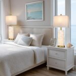 28" Coastal Table Lamps for Living Room Set of 2, Bedside Lamps with Night Light... - Image 6
