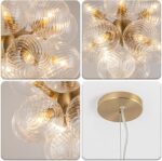 Y'INSP Bubble Chandelier for Dining Room, 12-Light Modern Gold Chandeliers Twist... - Image 5