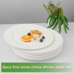 Fine Bone China Dinner Plates 6-Piece, Flate Plate, Pasta Plate 10.75 Inches, Fi... - Image 3