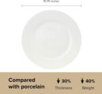 Fine Bone China Dinner Plates 6-Piece, Flate Plate, Pasta Plate 10.75 Inches, Fi... - Image 5
