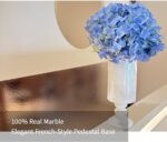 WeDoDecor White Vase Real Marble for Home Centerpiece for Dining Table, 10 inch ... - Image 3