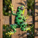 2 PCS Metal Frog Wall Decor, 3D Outdoor Wall Art Sculptures, Iron Animal Hanging... - Image 6