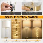 Oneach 27.75” Table Lamps Set of 2, Gold Modern Bedside Lamp with LED Night Ligh... - Image 4