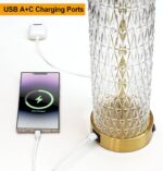 Oneach 27.75” Table Lamps Set of 2, Gold Modern Bedside Lamp with LED Night Ligh... - Image 7