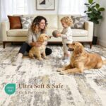 Area Rugs 8x10 Living Room: Washable Large Abstract Modern Neutral Soft Rug Stai... - Image 8