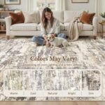 Area Rugs 8x10 Living Room: Washable Large Abstract Modern Neutral Soft Rug Stai... - Image 10
