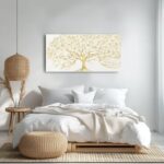 GAIDUOMAI Modern Abstract Tree Painting on White Background Gold Minimalist Art ... - Image 4