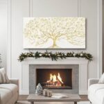 GAIDUOMAI Modern Abstract Tree Painting on White Background Gold Minimalist Art ... - Image 7