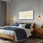 GAIDUOMAI Modern Abstract Tree Painting on White Background Gold Minimalist Art ... - Image 8