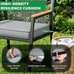 LIFERUN 2-Piece Patio Armchairs Set, Wide Outdoor Rattan Chairs (21in Seat Width... - Image 5