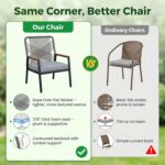 LIFERUN 2-Piece Patio Armchairs Set, Wide Outdoor Rattan Chairs (21in Seat Width... - Image 6