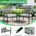 LIFERUN 2-Piece Patio Armchairs Set, Wide Outdoor Rattan Chairs (21in Seat Width... - Image 8