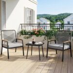 LIFERUN 2-Piece Patio Armchairs Set, Wide Outdoor Rattan Chairs (21in Seat Width... - Image 9