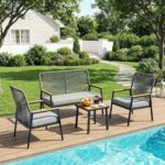 LIFERUN 2-Piece Patio Armchairs Set, Wide Outdoor Rattan Chairs (21in Seat Width... - Image 10