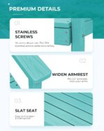 SERWALL 7-Piece Patio Table Set, Outdoor HDPE Dining Furniture with Umbrella Hol... - Image 4