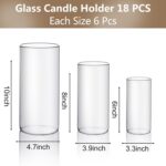 PHOSPHOR Hurricand Candle Holder 18 PCS, Glass Pillar Candle Holder, Clear Glass... - Image 3