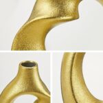 Gold Donut Vase Set of 2 - Modern Ceramic Vases for Centerpieces, Shelf, Entrywa... - Image 4
