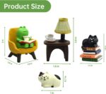 RAQWI Cute Mini Frog and Cat Figurine for Office, Home Decoration Perfect Cute F... - Image 3