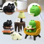 RAQWI Cute Mini Frog and Cat Figurine for Office, Home Decoration Perfect Cute F... - Image 4