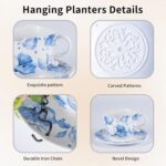 TEATALK Hanging Planters for Indoor Plants, Ceramic Pots with Drainage Hole, 6.3... - Image 4