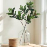 3 PCS 32" Faux Magnolia Stems Branches with 17 Leaves Artificial Greenery Long S... - Image 3