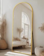 Suidia 58"x18" Arched Full Length Mirror with Stand, Full Body Mirror with Alumi... - Image 3