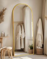Suidia 58"x18" Arched Full Length Mirror with Stand, Full Body Mirror with Alumi... - Image 4