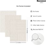 Beige Abstract Wall Art Pictures Set of 3 Boho Modern Canvas Wall Decor Neutral ... - Image 3