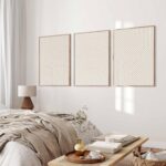 Beige Abstract Wall Art Pictures Set of 3 Boho Modern Canvas Wall Decor Neutral ... - Image 6