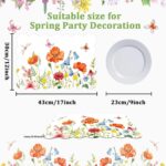 Spring Plastic Placemats Set of 6 Plastic Place Mats Watercolor Flowers Holiday ... - Image 3