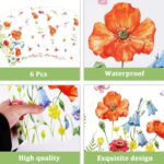 Spring Plastic Placemats Set of 6 Plastic Place Mats Watercolor Flowers Holiday ... - Image 4