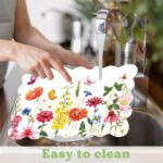 Spring Plastic Placemats Set of 6 Plastic Place Mats Watercolor Flowers Holiday ... - Image 5